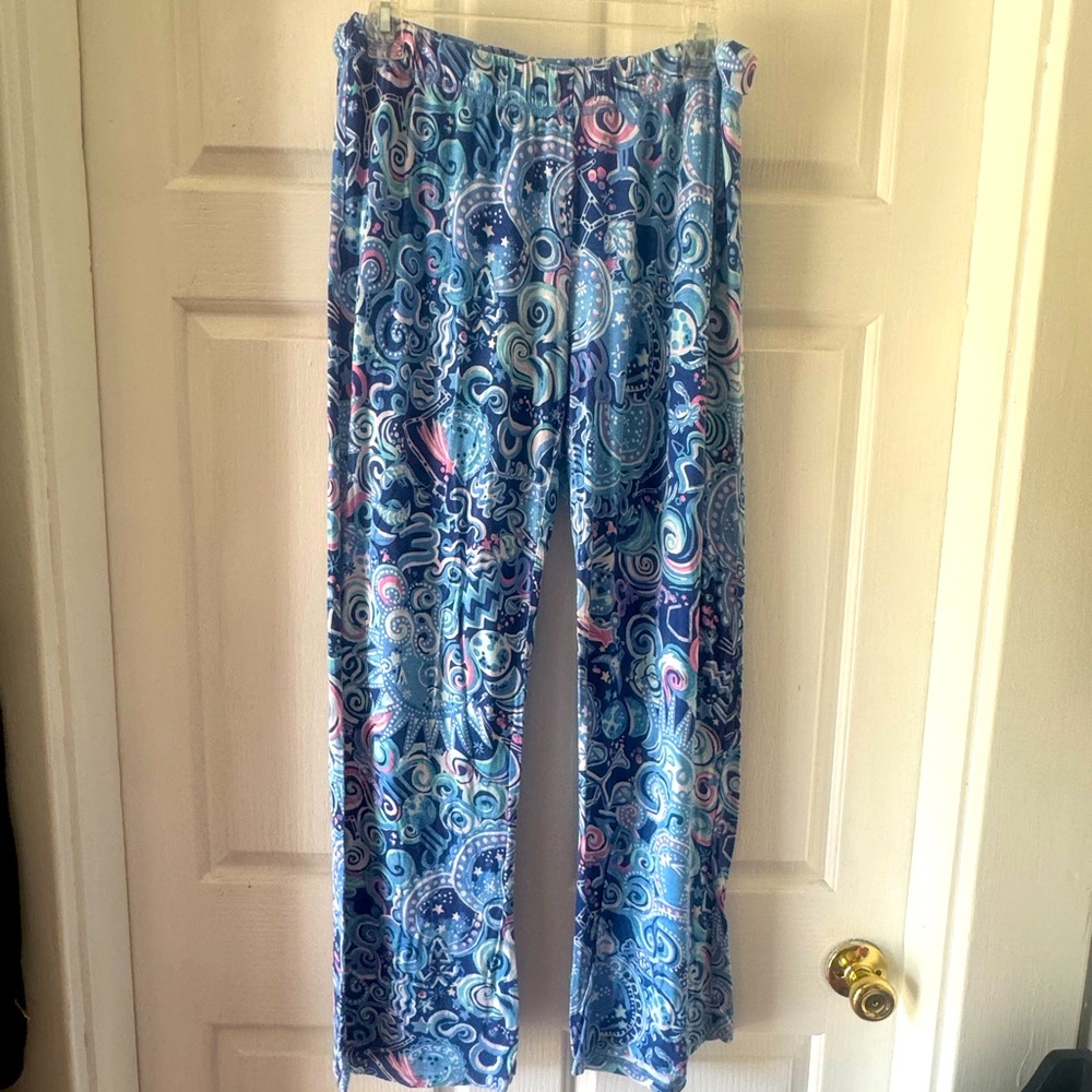 LILLY PULITZER Blue PJ Knit Pants in Cosmic Kismet